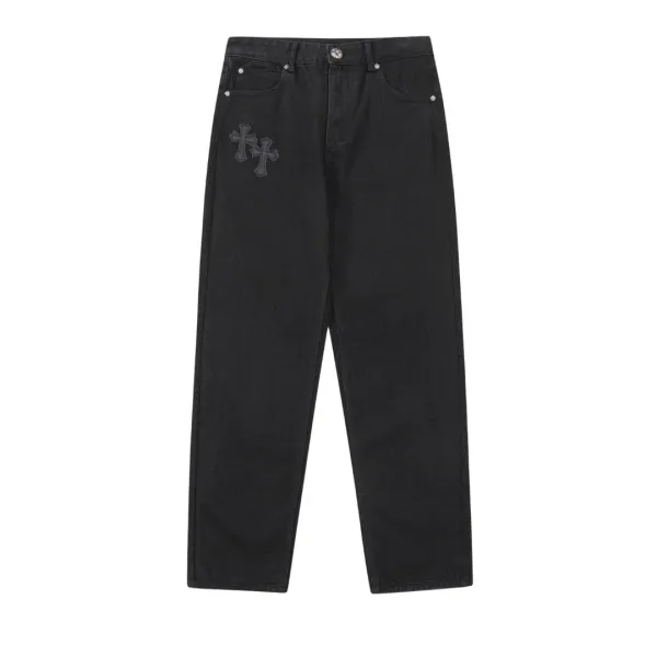 Saint Tears Cross Embroidered Black Jeans - 24