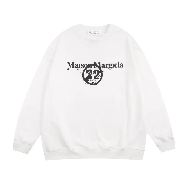 Maison Margiela 22 Logo Print Black Hoodie - 12