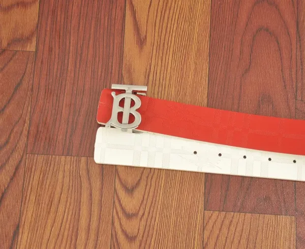 Burberry Reversible Leather Strap Togo Belt Beige Leather Belt - 6