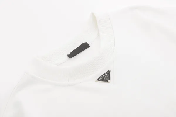 Prada Logo Patch White Crewneck Sweatshirt Sweater - 4