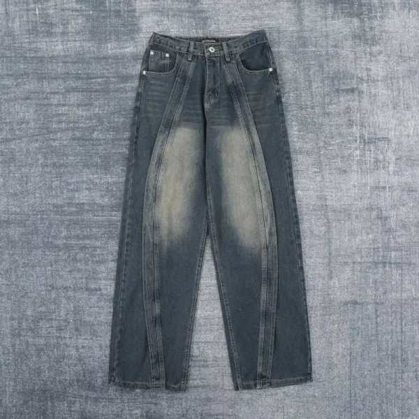 Balenciaga Distressed Wide-Leg Jeans Dark Wash - 16