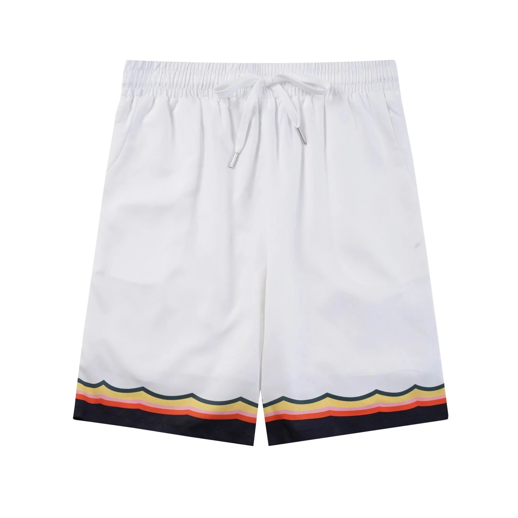 Design Grid Print Baseball Shorts White Pink Green - 26