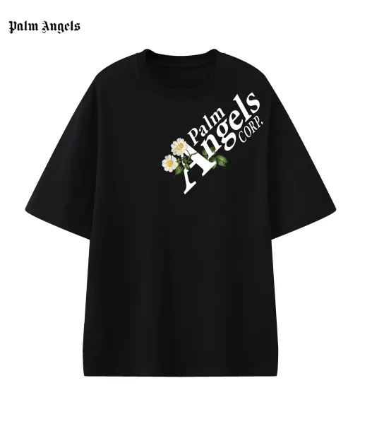 Palm Angels Heart Drip Logo Black T-Shirt - 9