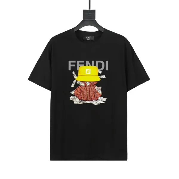Fendi FF Monogram All-Over Black T-Shirt - 18