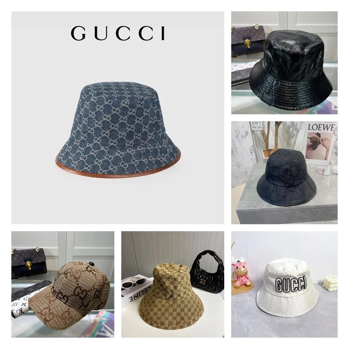 Gucci GG Supreme Bucket Hats [