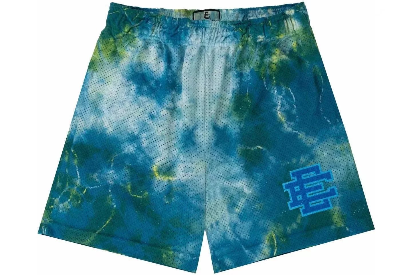 Essentials Tie-Dye Mesh Shorts Blue / White - 7