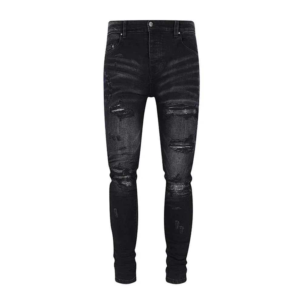 Gallery Dept. Distressed Denim Jeans with Turquoise Underlayer - 30