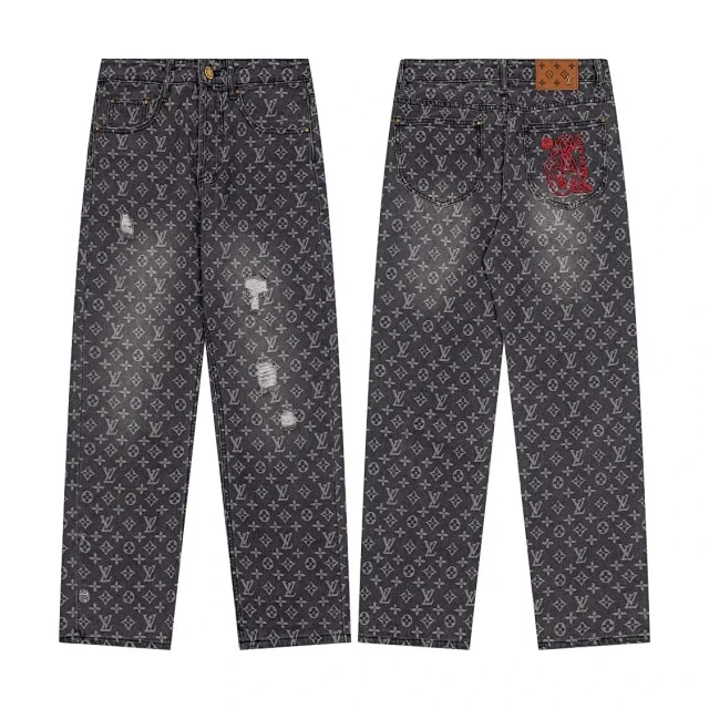 Louis Vuitton Jeans Monogram-print straight-leg product detail image 13