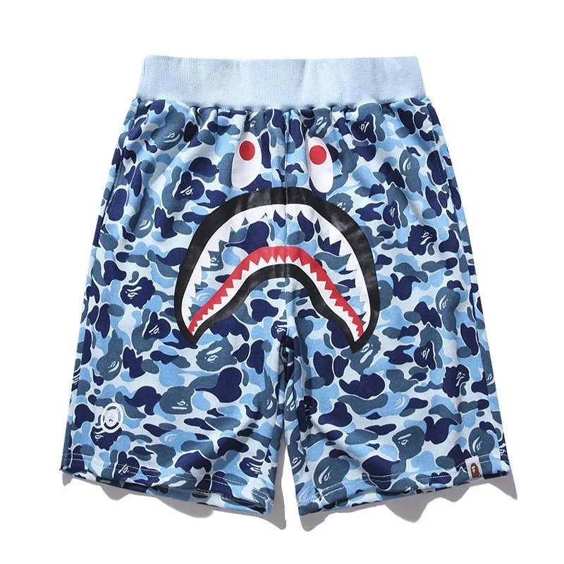 A Bathing Ape Shark Camo Shorts Army Green - 5