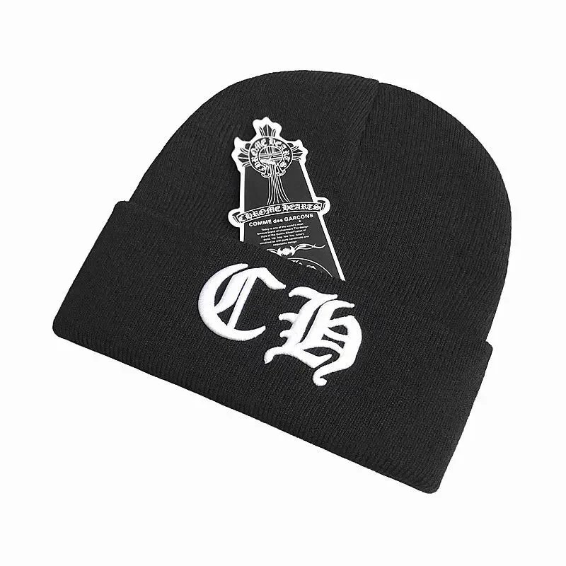 Chrome Hearts x Comme des Garçons Cross Embroidered Black Beanie - 12