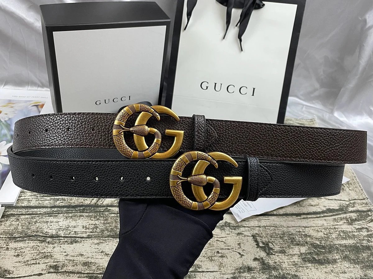 Gucci Interlocking G Buckle Leather Belt Black - 4
