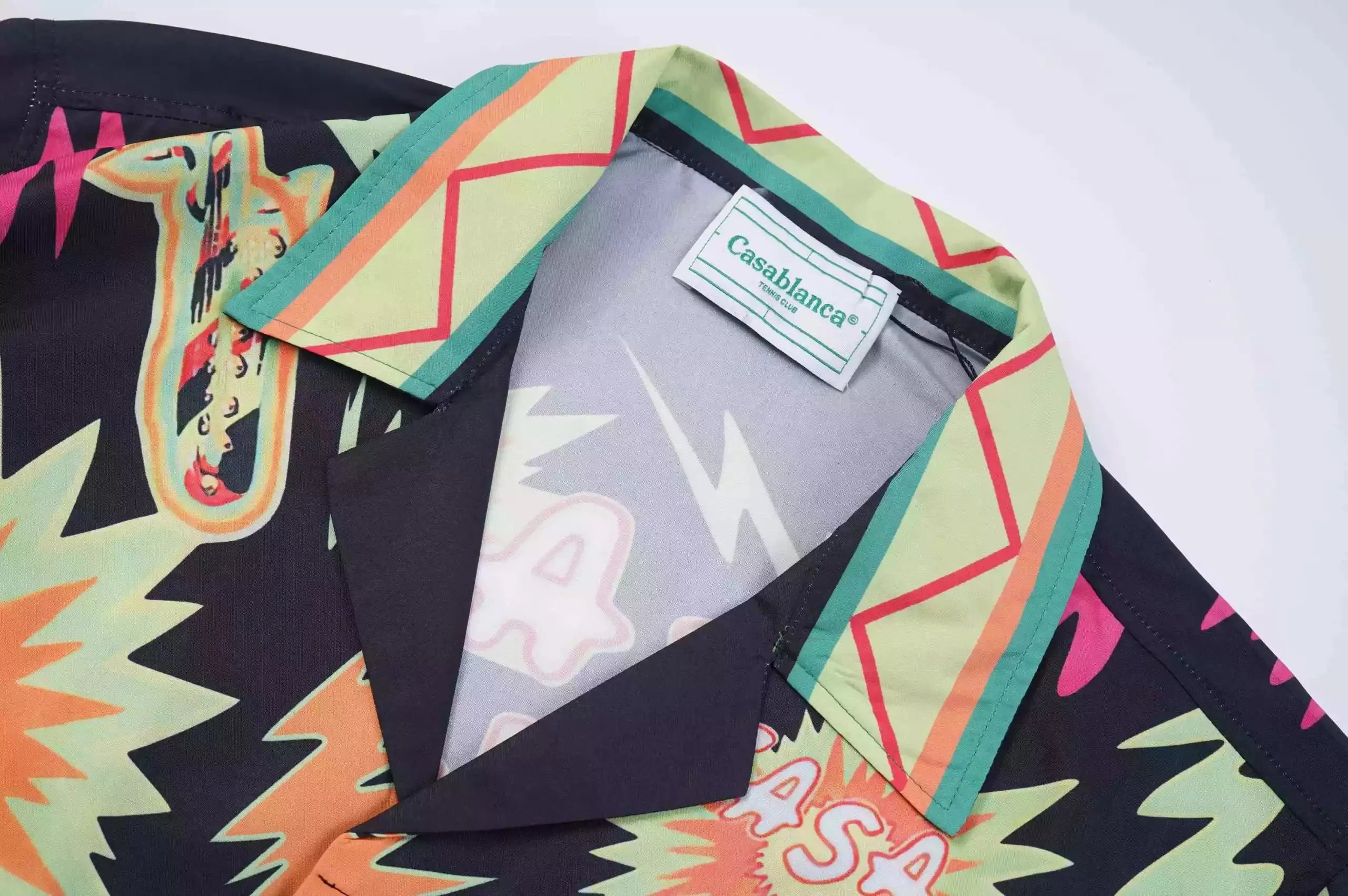 Design Grid Print Baseball Shorts White Pink Green - 3