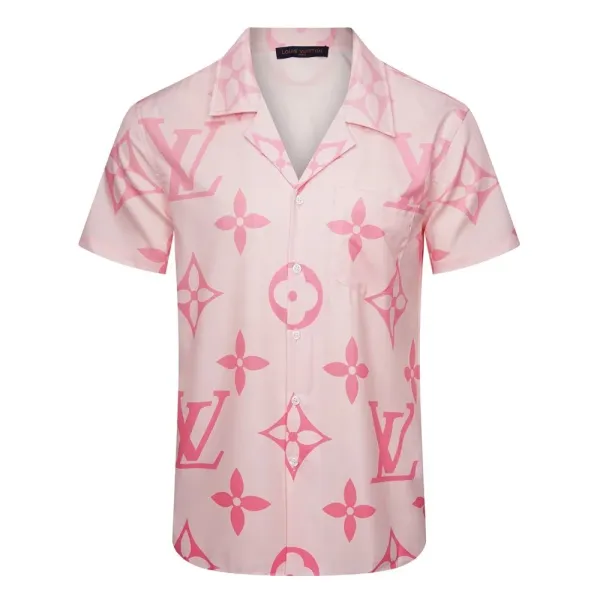 Design Short-Sleeve Button-Up Shirt with Abstract Graphic Pocket White - 30