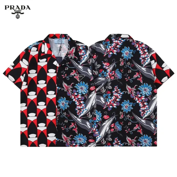Prada Camouflage Panel Shirt Black - 18