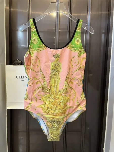 Versace Medusa Urn Print Long-Sleeve Bodysuit Lilac - 22