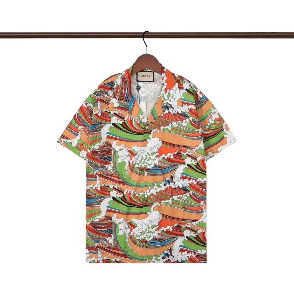 Gucci GG Embroidered Shirt White with Red-Green Trim - 28