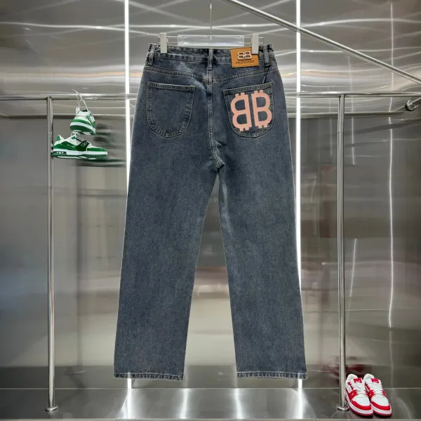 Balenciaga BB Logo Patchwork Jeans Dark Wash - 13