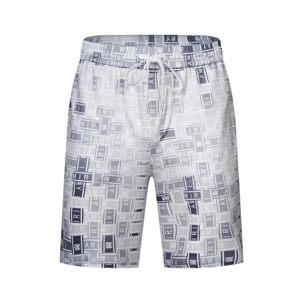 AMI Paris Logo Print Swim Shorts Blue Multicolor - 5