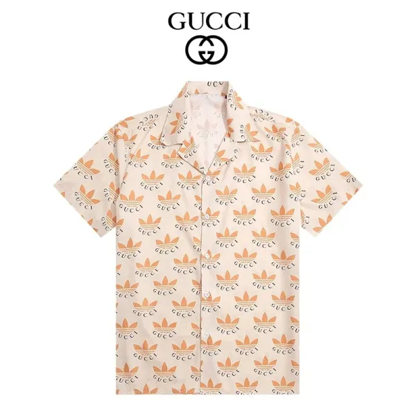 Gucci GG Embroidered Shirt White with Red-Green Trim - 42