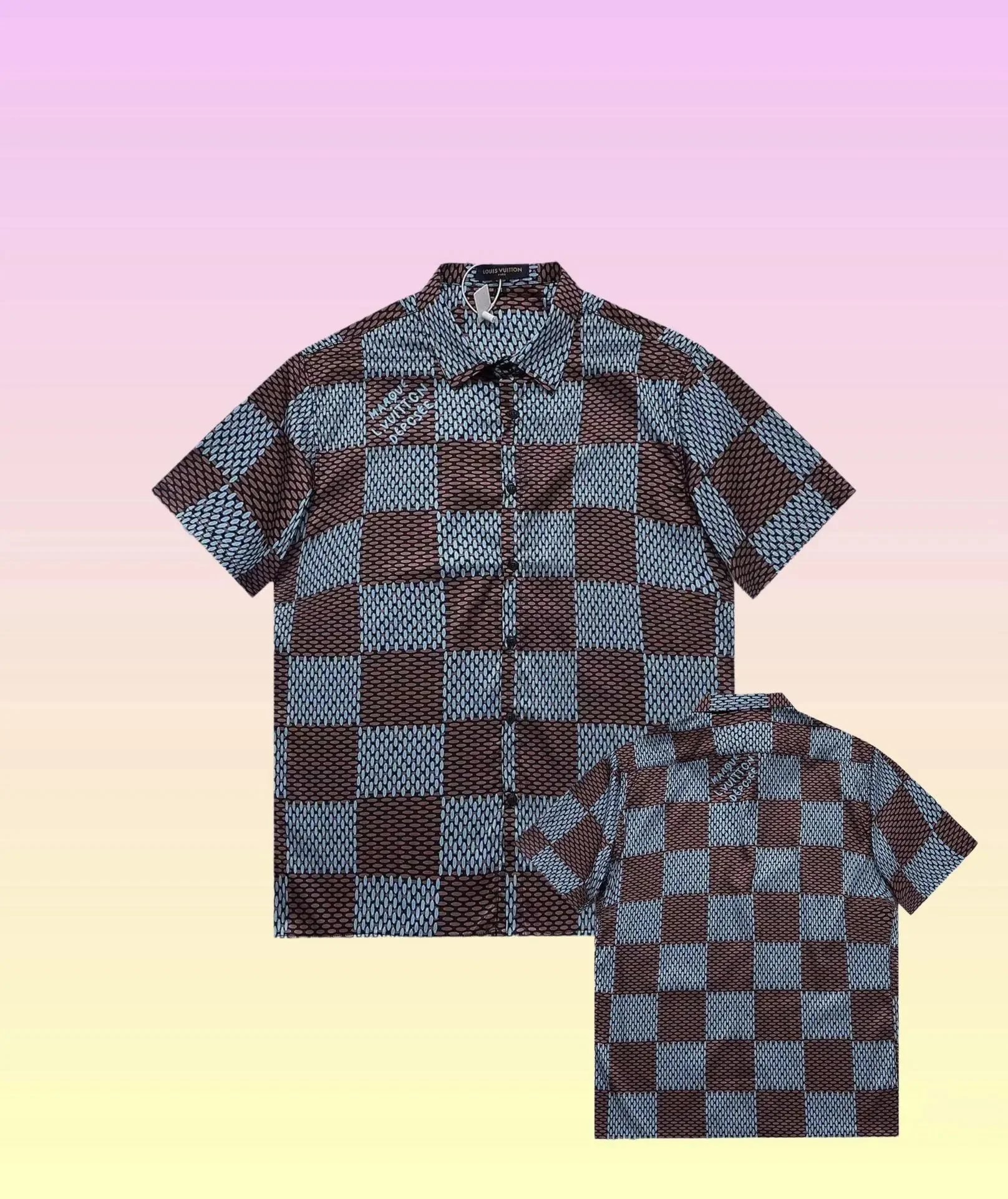 Design Checkerboard Pattern Short-Sleeve Shirt - 15