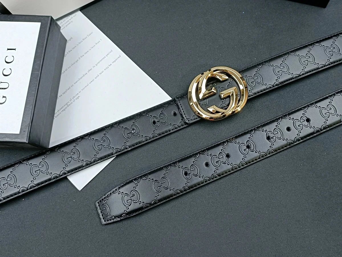 Gucci GG Marmont Belt Black Leather with Red Enamel Buckle - 9