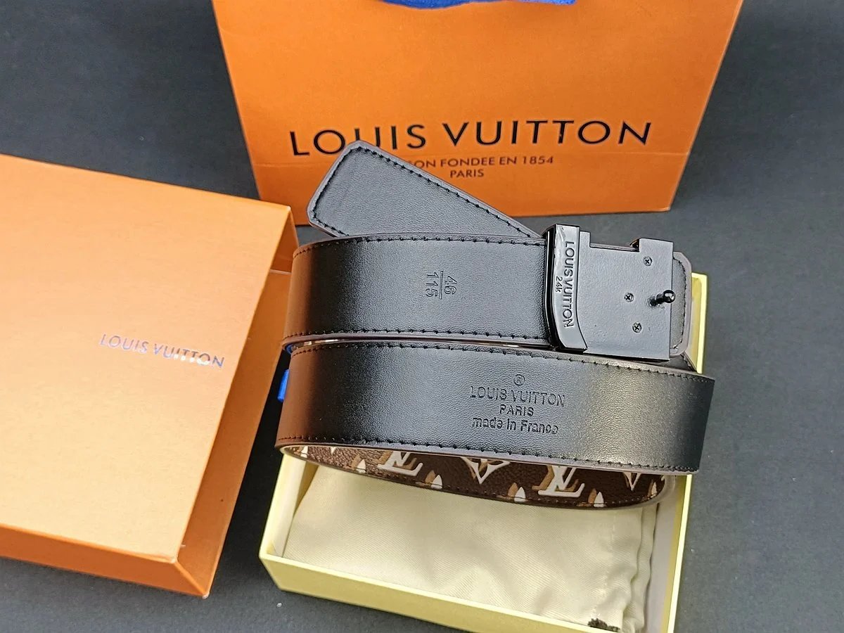 Louis Vuitton Damier Graphite Reversible Belt Silver Buckle - 9