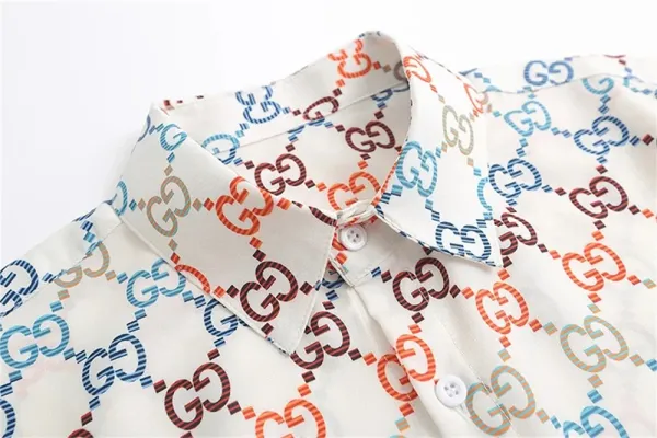 Gucci Rabbit Print Camp Shirt Red Blue Multicolor - 5