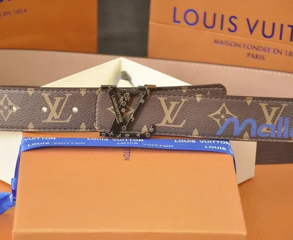 Louis Vuitton Monogram Reversible Belt with LV Turnlock Buckles Gray / Black - 10