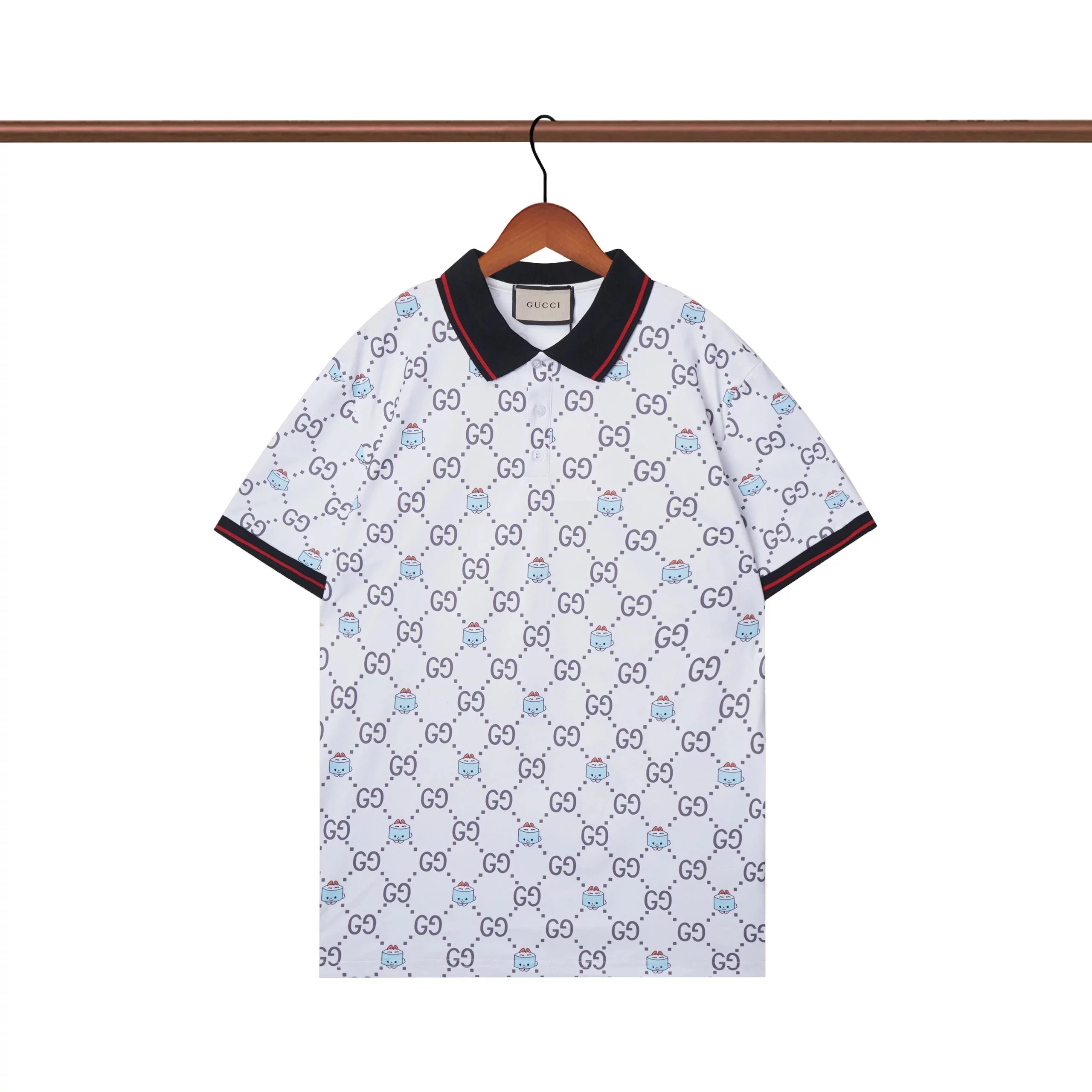 Gucci Logo Print White Polo Shirt - 23