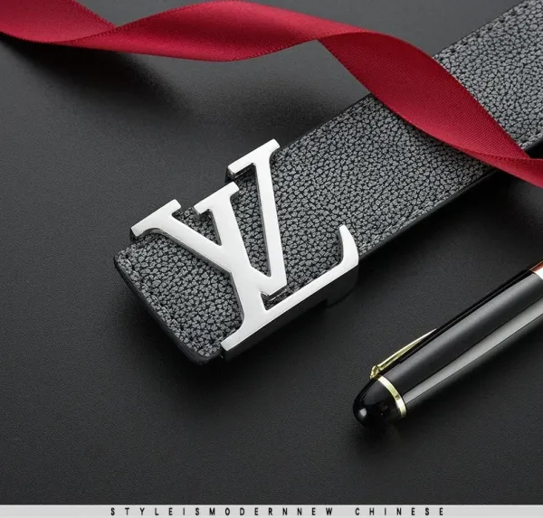 Louis Vuitton Reversible Belt Olive Green and Navy Leather Belt - 6