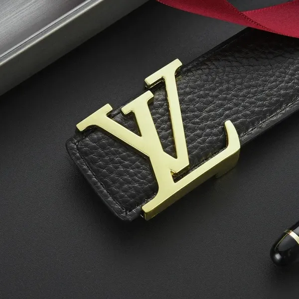 Louis Vuitton Reversible Belt Olive Green and Navy Leather Belt - 10