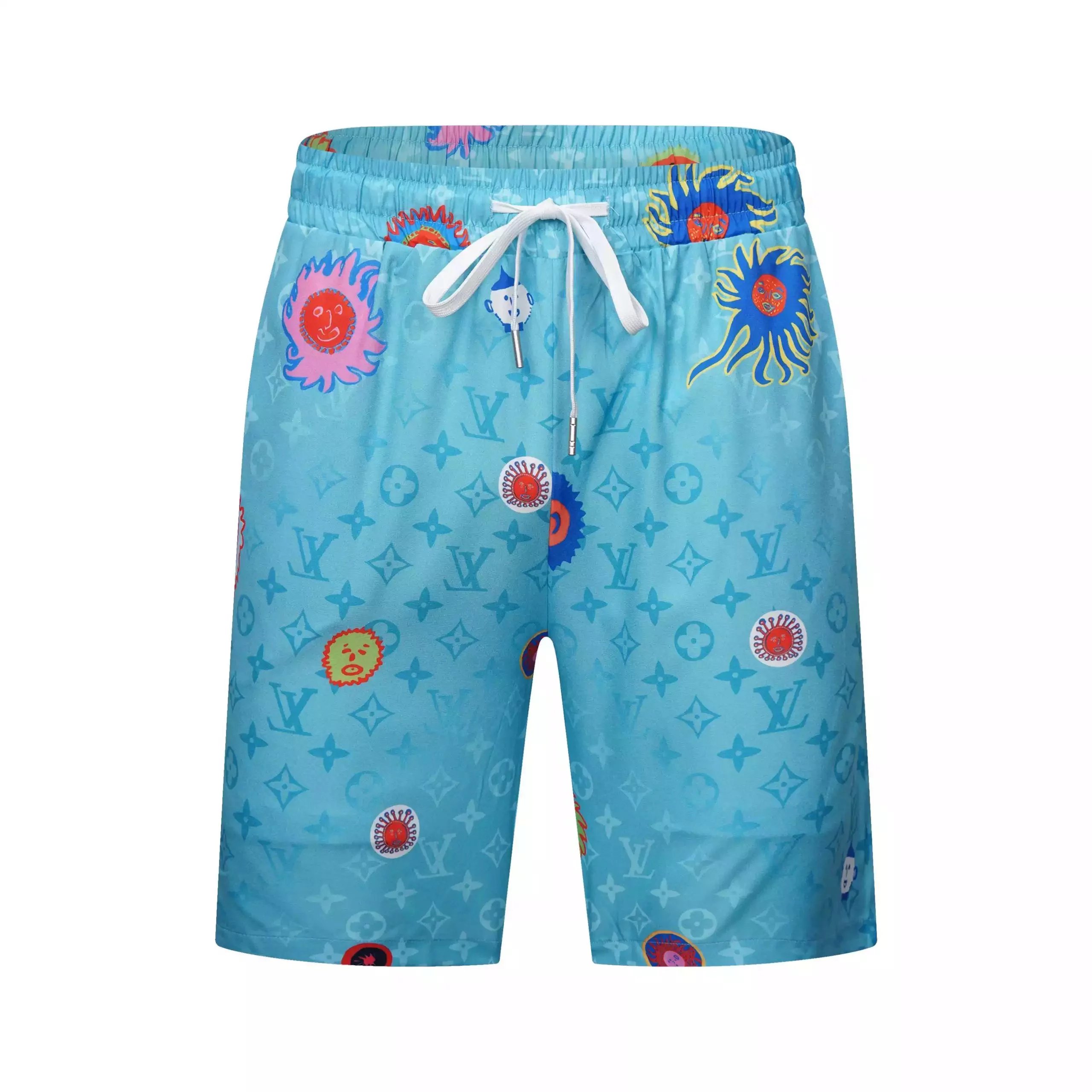 Design Louis Vuitton Logo Print White T-Shirt and Shorts Set Sets - 29