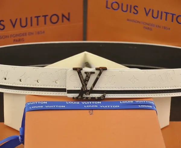 Louis Vuitton Monogram Rubber Belt and LV Square Cufflinks Set Black Accessories - 8