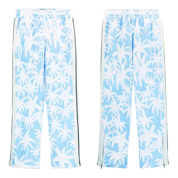 Palm Angels Palm Print Track Pants Navy White - 13
