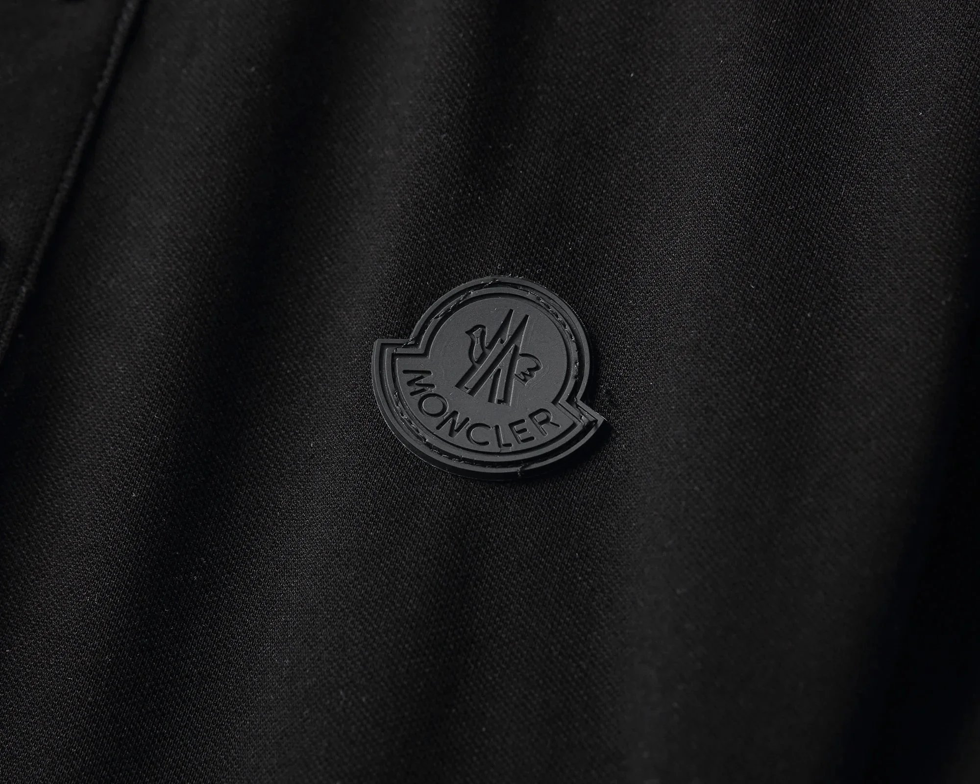 Moncler Polo Shirt Black with Tricolor Trim - 5