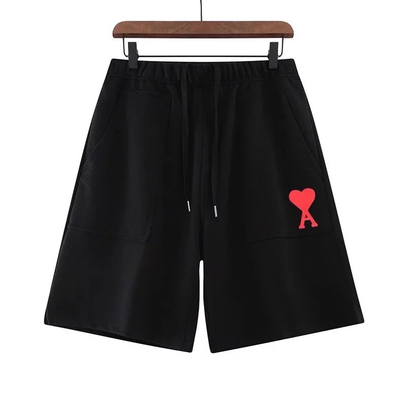 Ami Paris Heart Logo Shorts Beige - 11