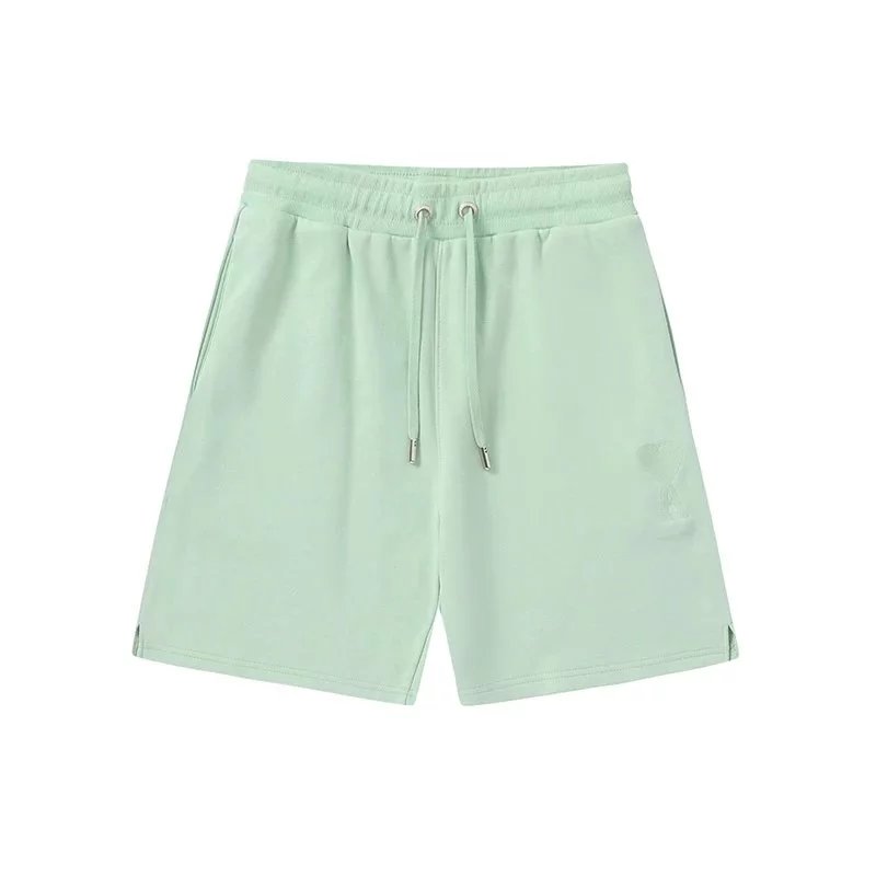 Ami Paris Heart Logo Shorts Beige - 19
