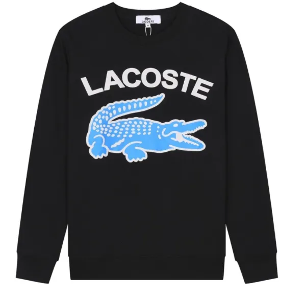 Lacoste Crocodile Logo Graphic Sweatshirt Gray Hoodie - 5