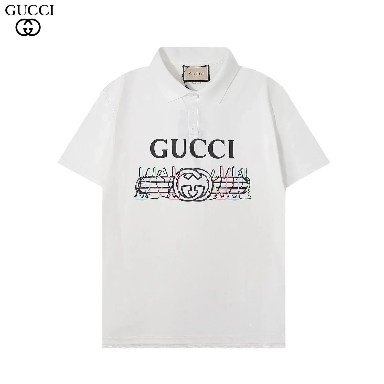 Gucci Tiger Print Polo Shirt Multicolor - 30