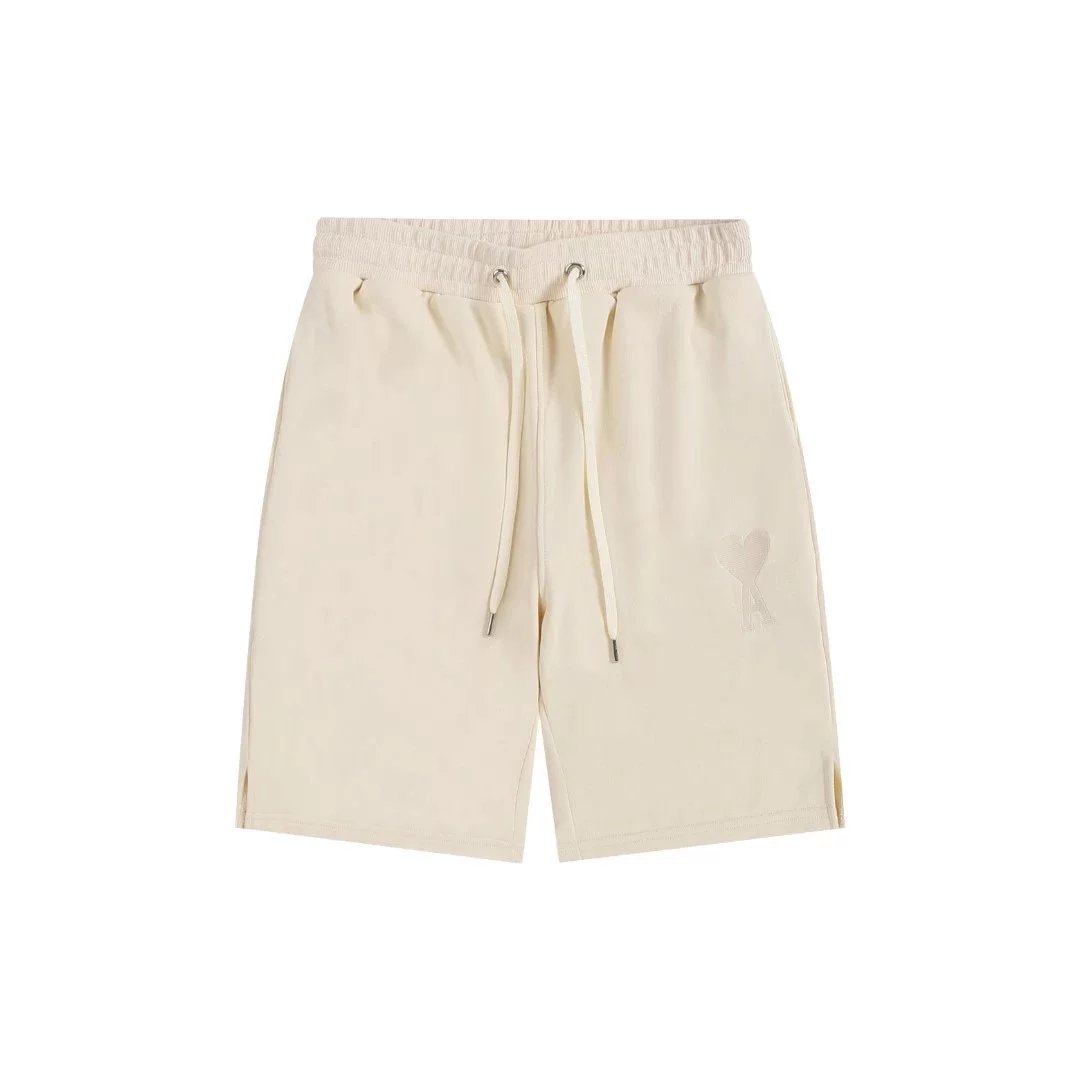 Ami Paris Heart Logo Shorts Beige - 35