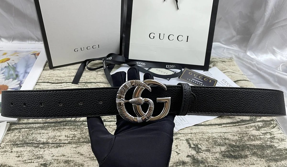 Gucci Interlocking G Buckle Leather Belt Black - 5