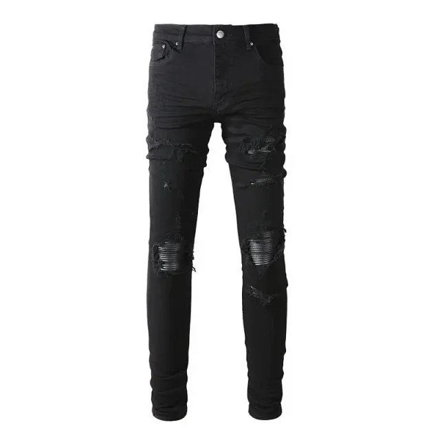 AMIRI Jeans Distressed skinny with logo appliqué product detail image 24