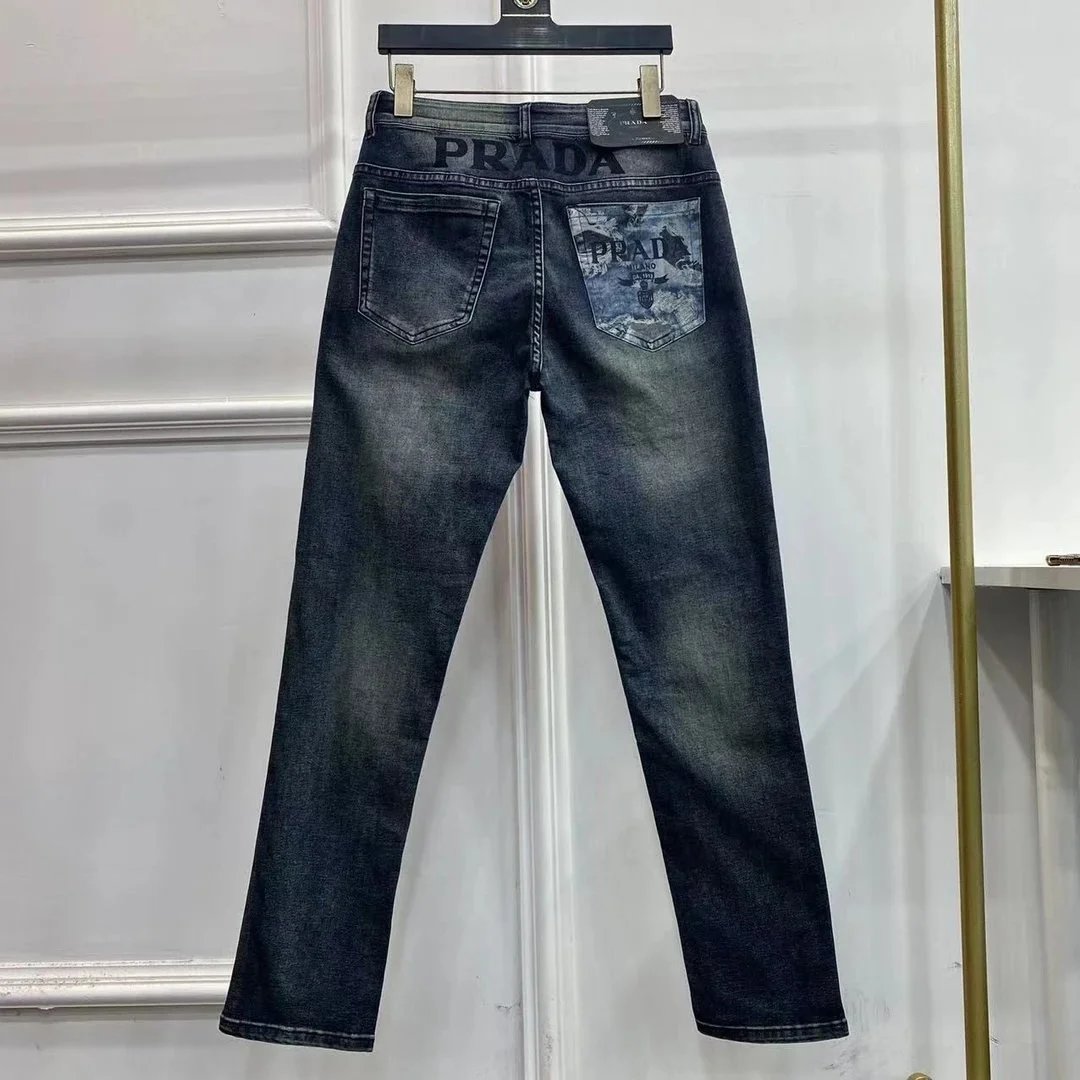 Prada Logo-Embroidered Black Jeans - 24
