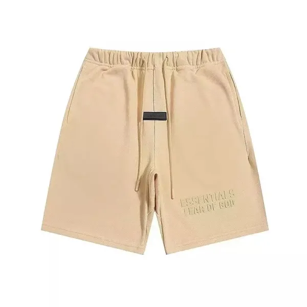 Fear of God Essentials Beige Embossed Logo Shorts - 1