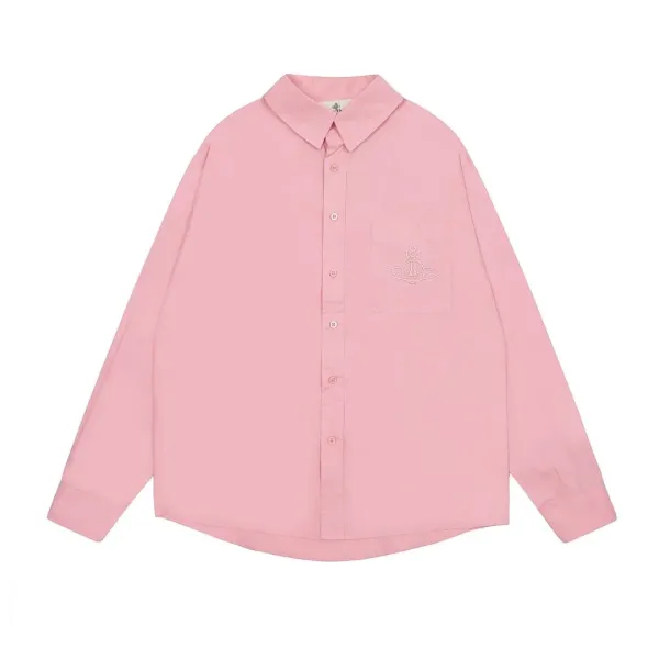 Vivienne Westwood Orb Logo Oversized Shirt Light Blue - 3