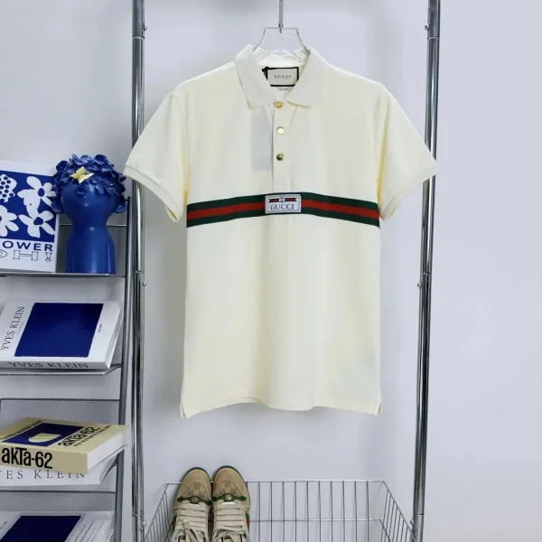 Gucci GG Monogram Print White Polo Polo Shirt - 22