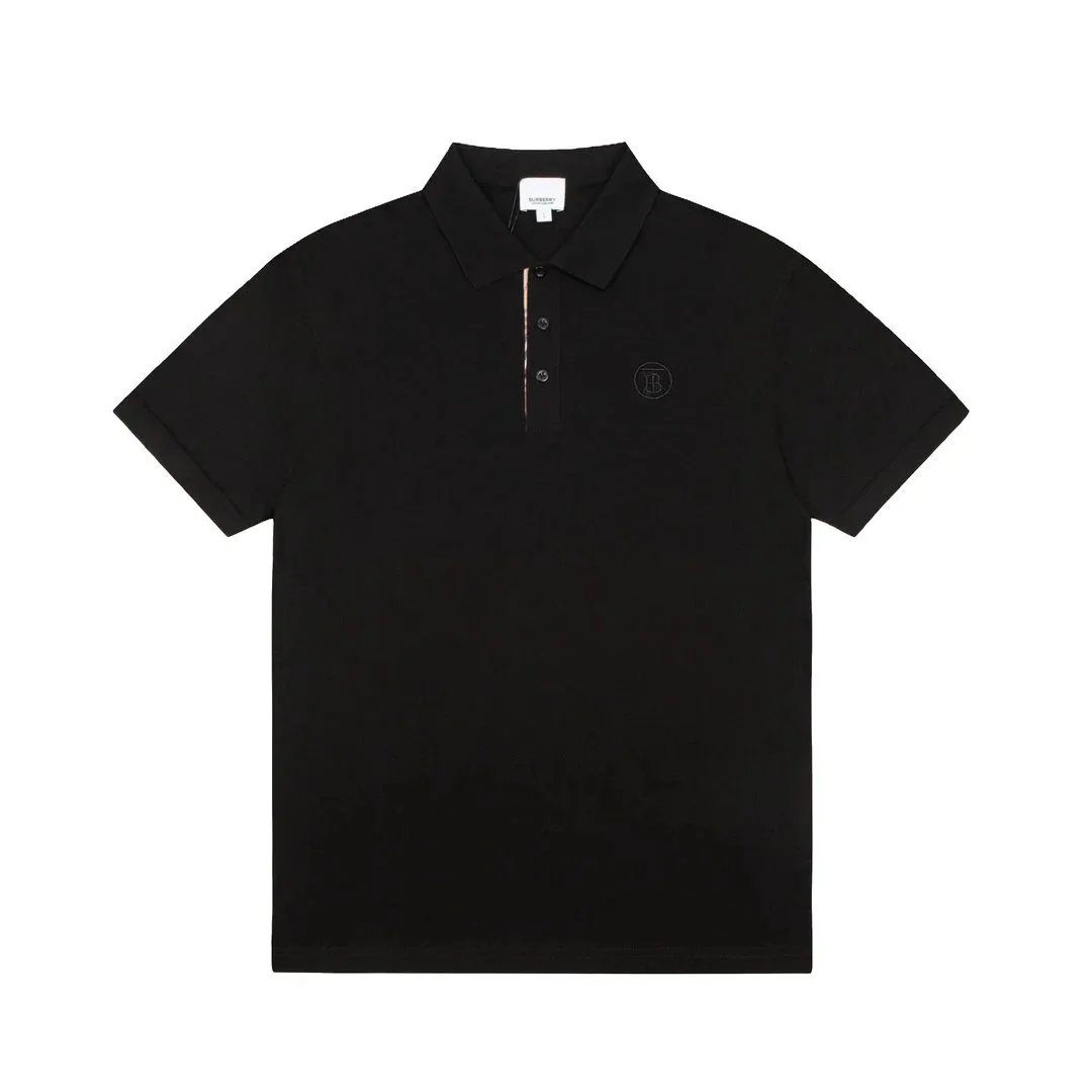Burberry Equestrian Knight Embroidered Black Polo Tops Polo - 15