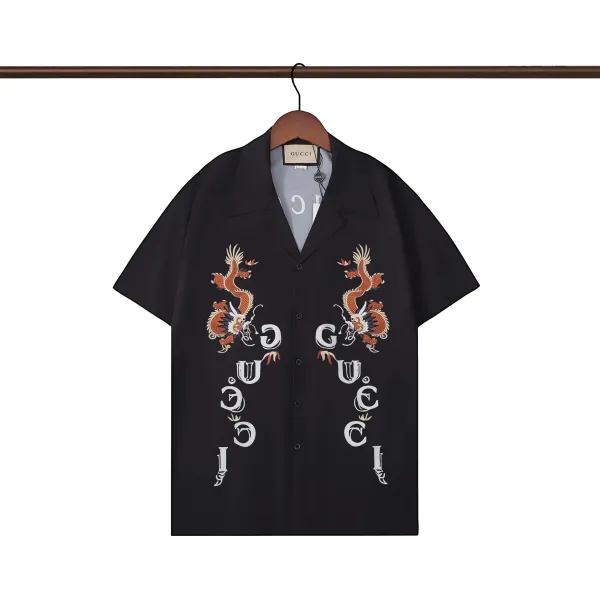 Gucci GG Embroidered Shirt White with Red-Green Trim - 22