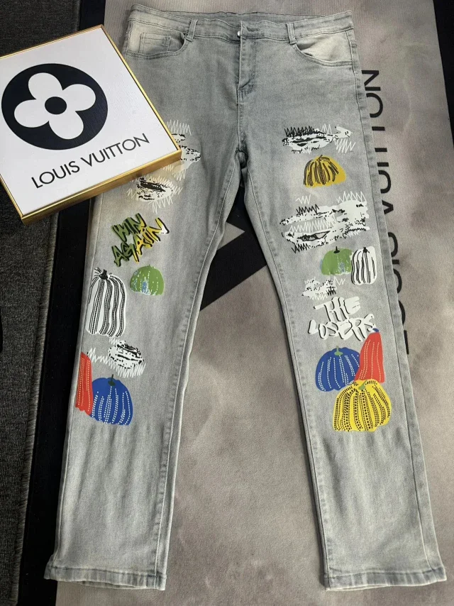 Louis Vuitton Jeans Logo Patch Straight-Leg product detail image 17
