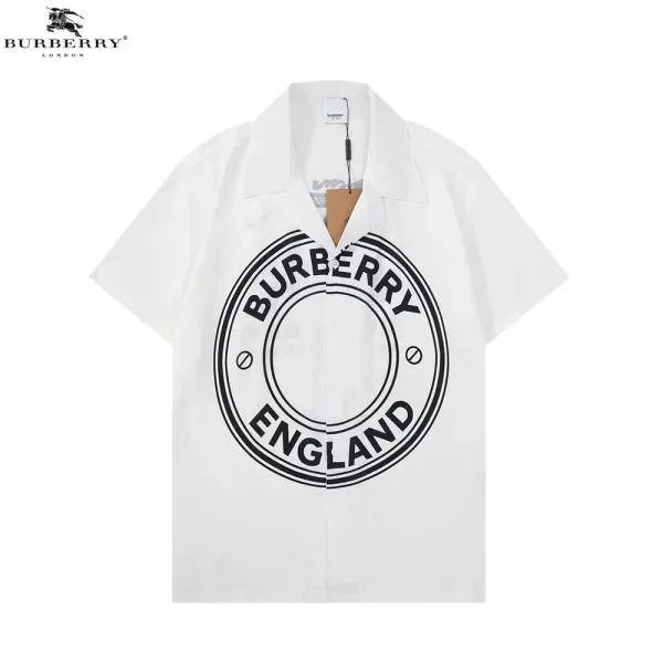 Burberry Check Print Short-Sleeve Shirt Orange Beige Black - 37